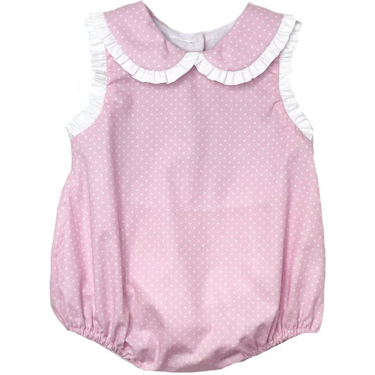 Girls Pink Swiss Dot Bubble