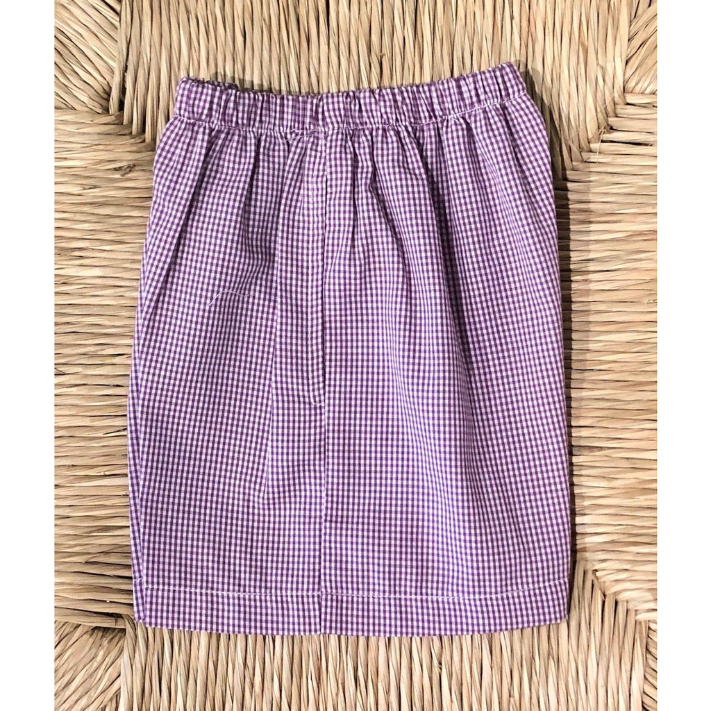 Lulu Bebe Shorts Purple/White Mini Check LSU