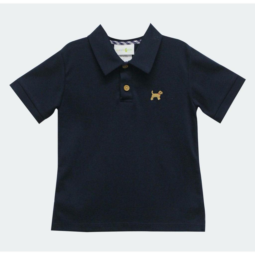 Zuccini Embroidery Boy Labrador Navy Polo Shirt