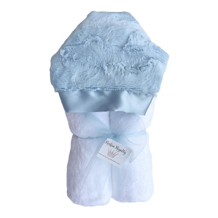 Rockin Royalty Light Blue Plush Hooded Towel