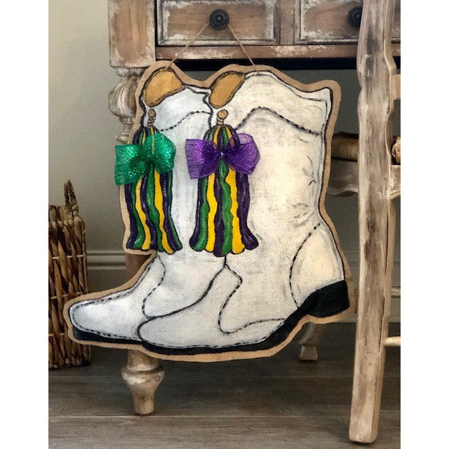 Mon Cher-Burlap Door Hanger