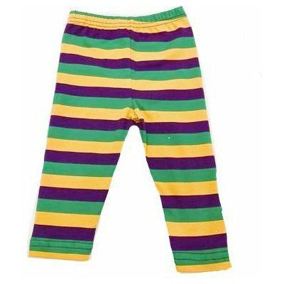 MeMe Mardi Gras Girls Stripe Leggings