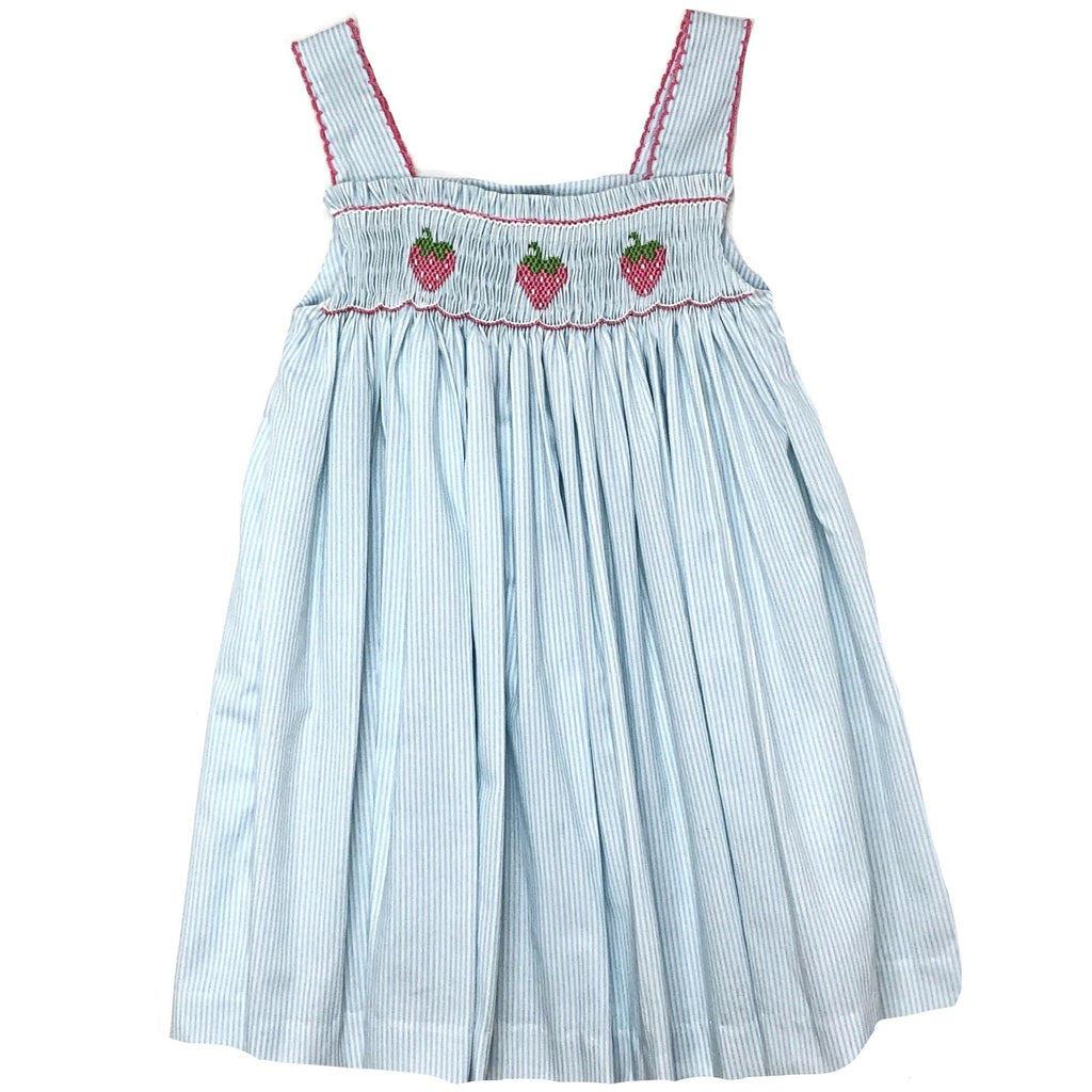 Petit Bebe Strawberry Smocked Strap Dress