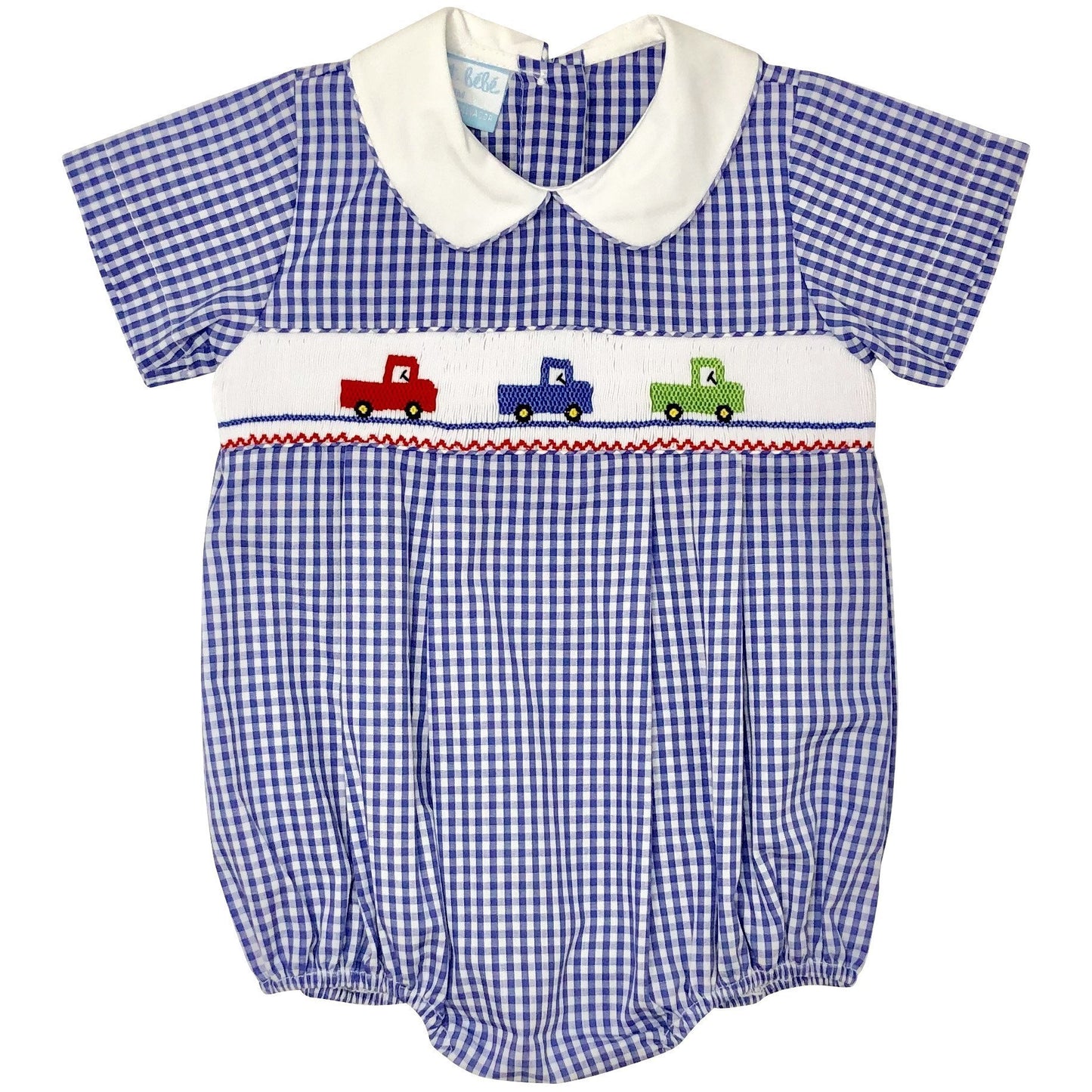 Petit Bebe Trucks Boys Smocked Bubble