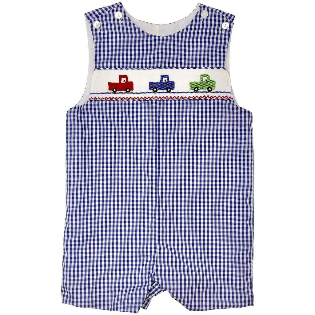 Petit Bebe Trucks Smocked Jon Jon