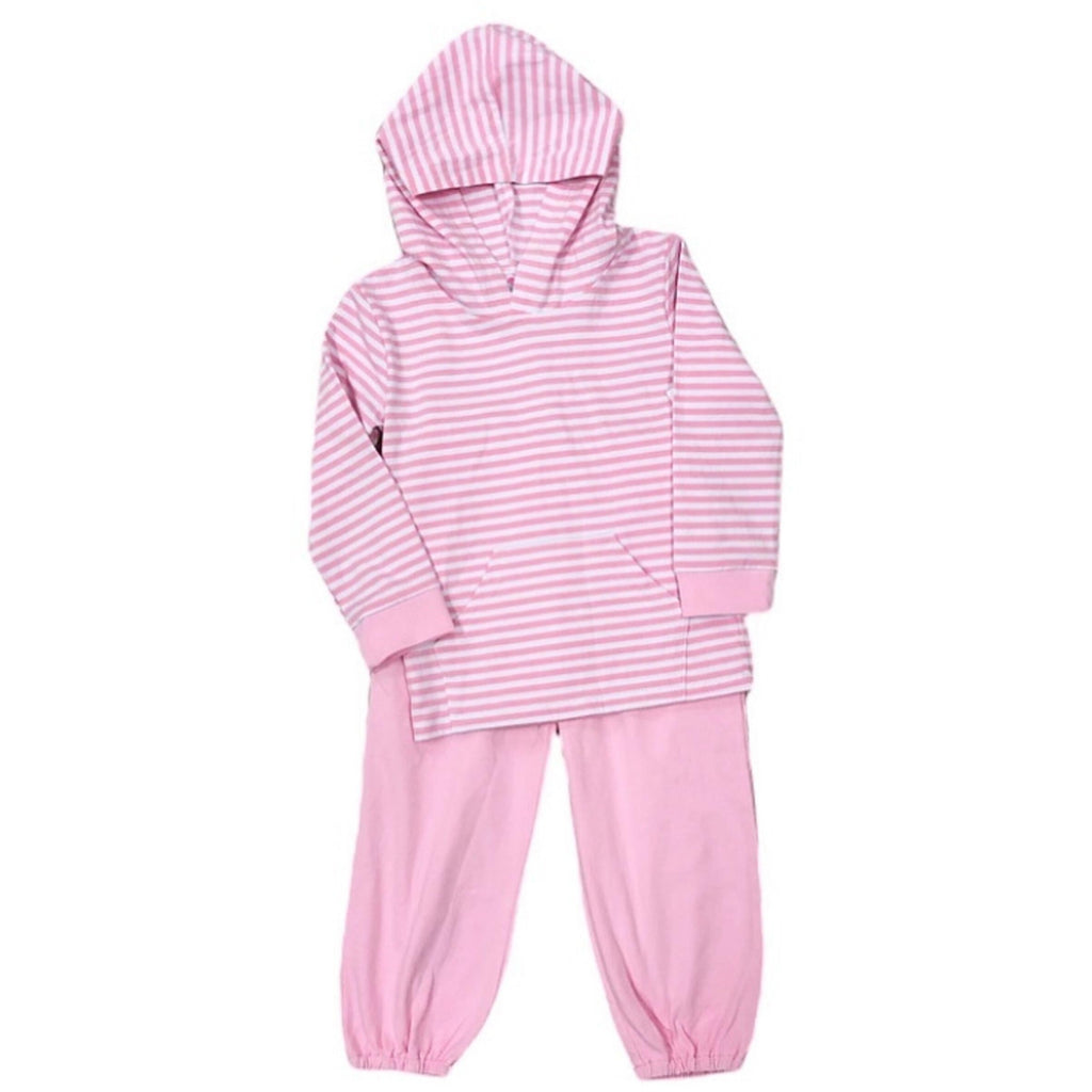Little Louanne Girls Pink Stripe Hoodie Pant Set