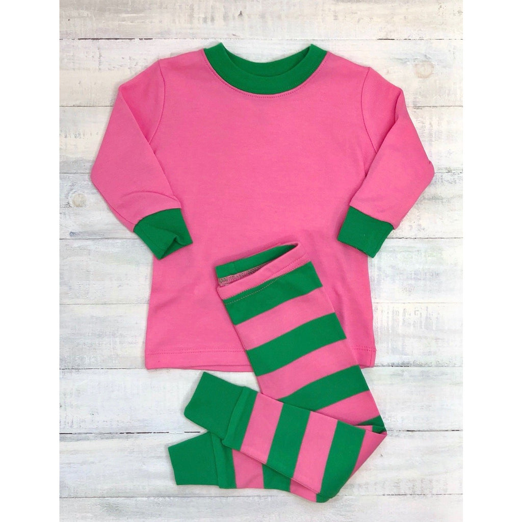 Pink & Green Stripe Pajamas