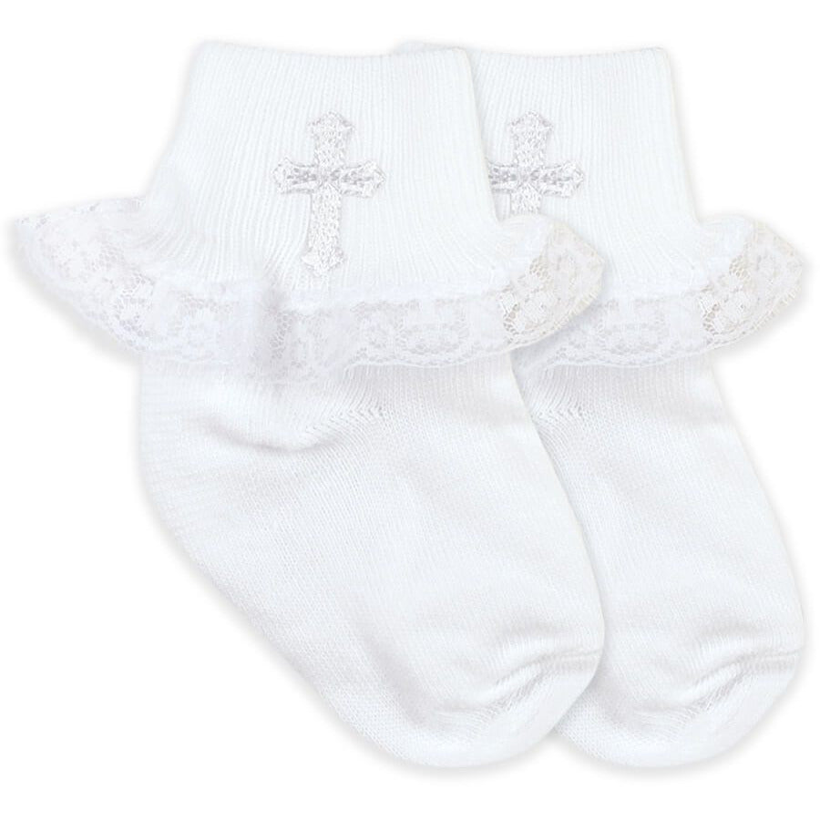 Jefferies Socks - Christening Lace White