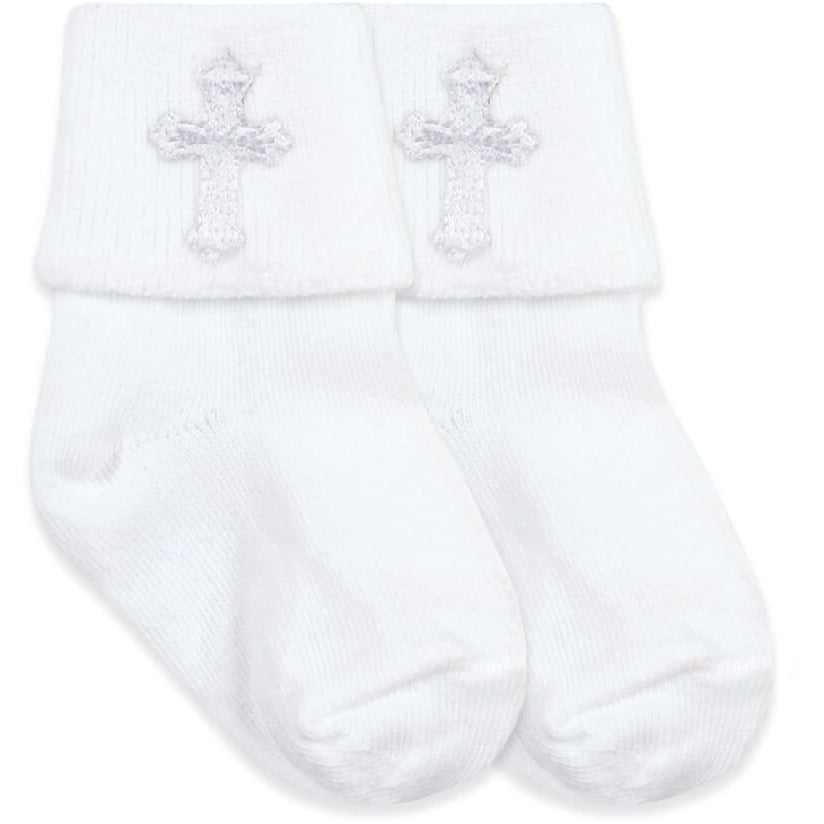 Jefferies Socks - Christening Turn Cuff White