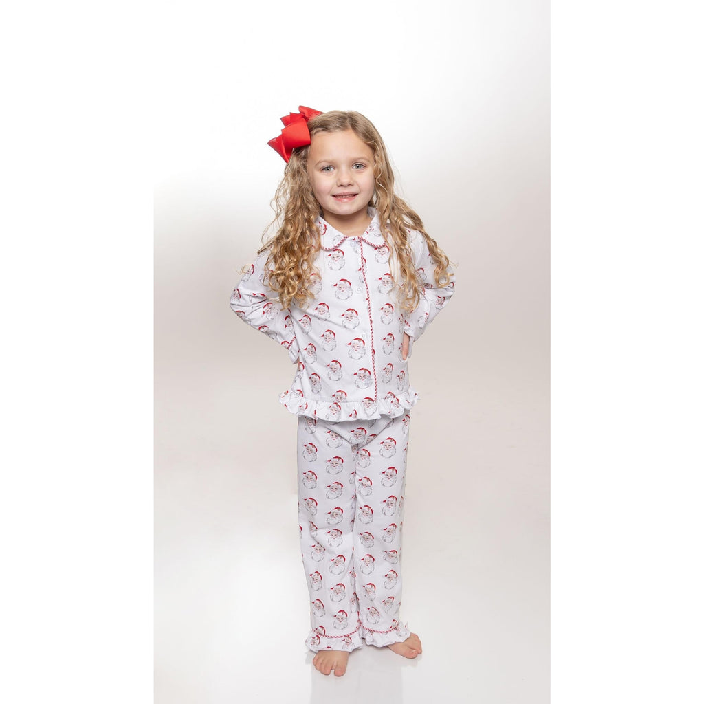 Little Louanne Vintage Santa Girl Knit PJ Set