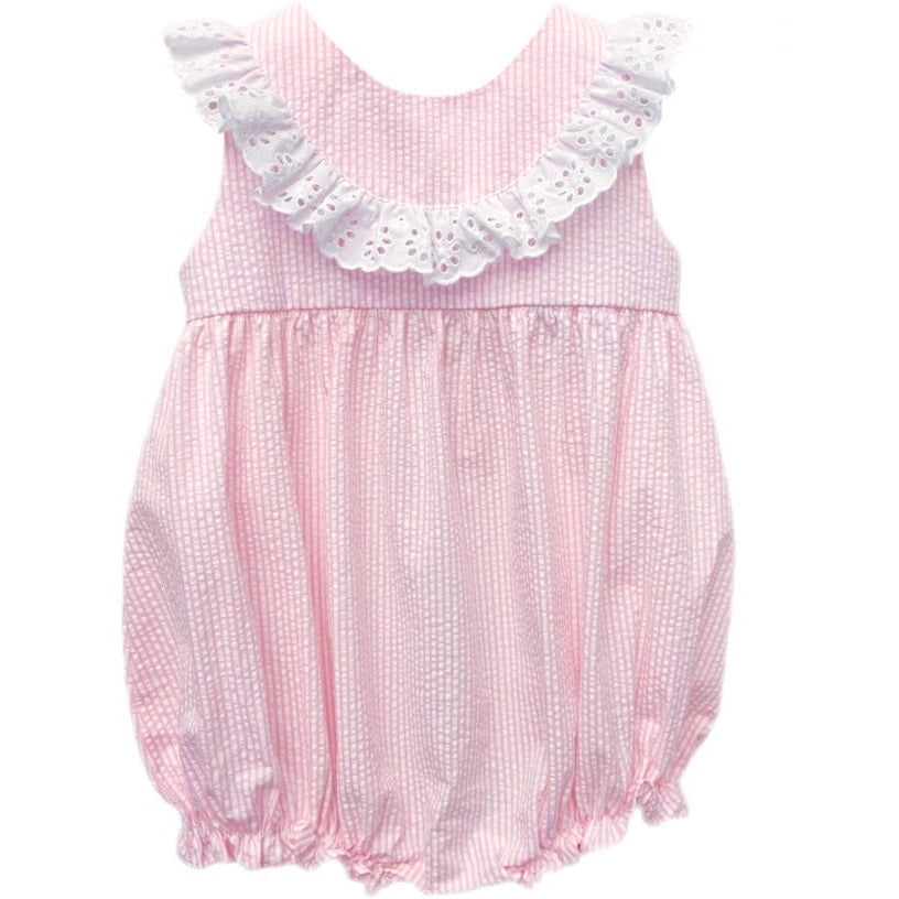 Audrey Seersucker Pink Bubble