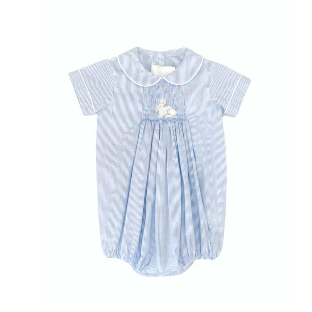 Zuccini Bunny Silas Smocked Bubble Blue