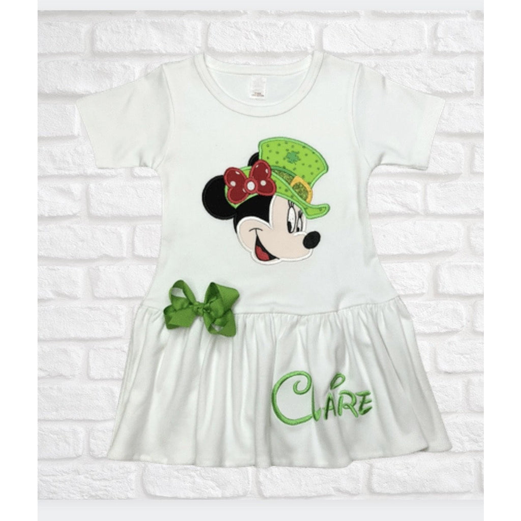 St. Patrick's Day Minnie Applique Girl Dress