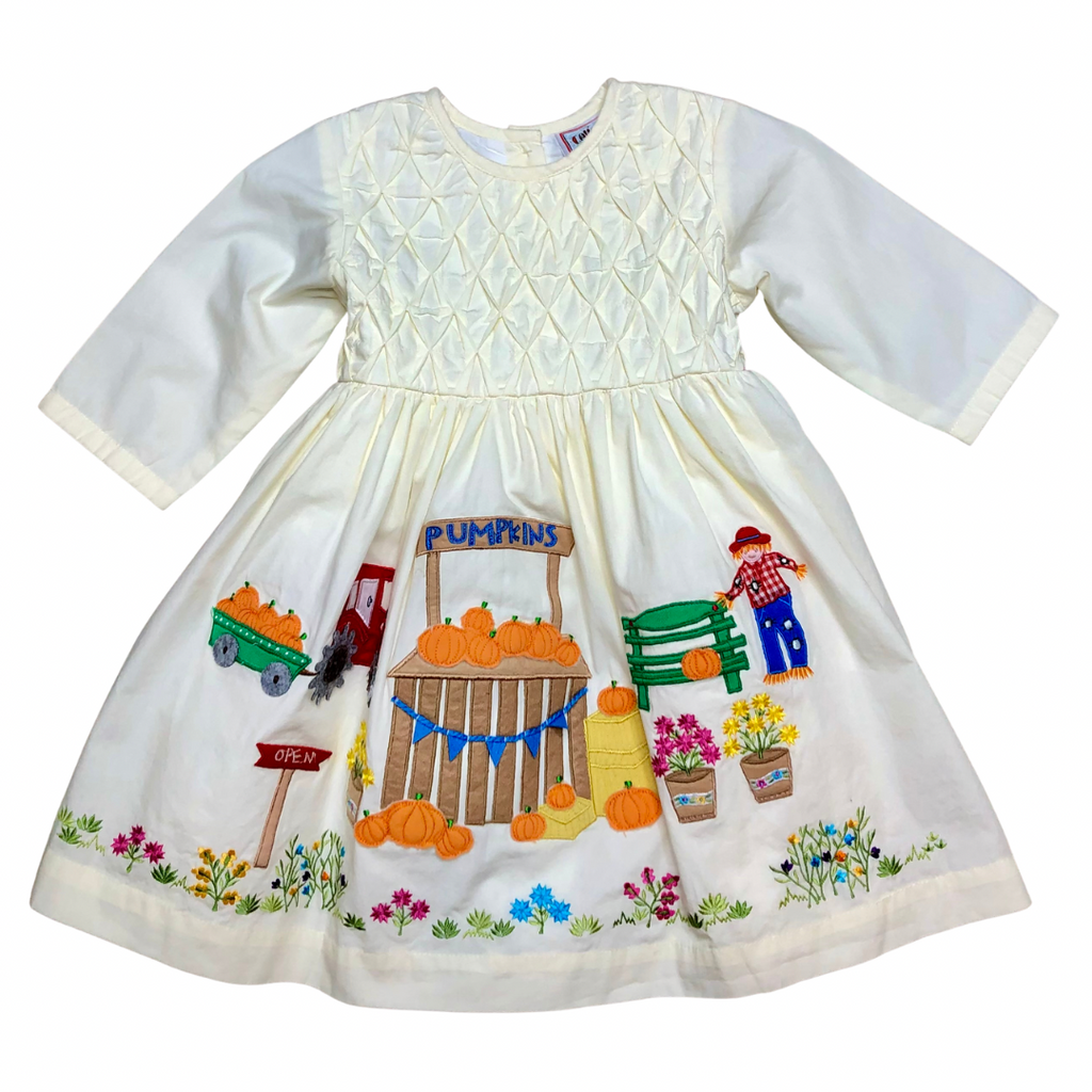 Cotton Kids - Pumpkin Patch Ecru Dress