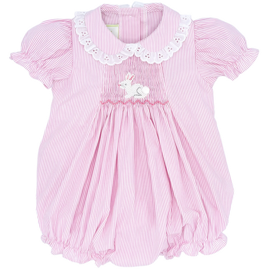 Pink Bunny Silvie Smocked Bubble