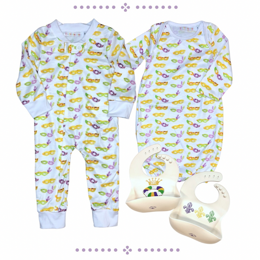 Printed Press Mardi Gras Mask Coverall