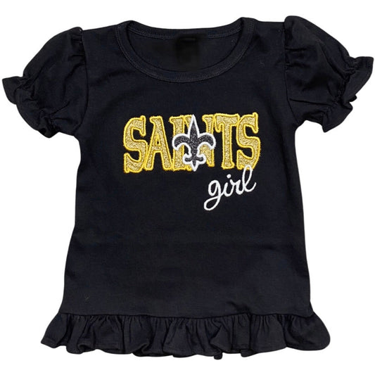 Ruffle Shirt Saints Girl Bling