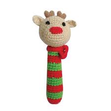 Zubels Reindeer 6" Baby Rattle